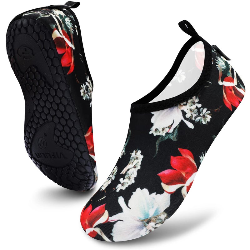 VIFUUR Water Sports Unisex Shoes Black Flower - 5.5-6.5 W US/ 4.5-5.5 M US (36-37) - Image 2